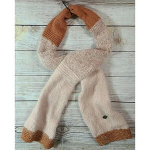 Emilime Women's Scarf Peach Dusty Rose Handmade Alpaca Wool Blend 66" x 12"